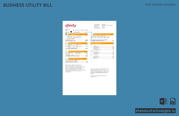 Beispielseite 2 der Geschäftsrechnung von Xfinity Comcast in San Francisco